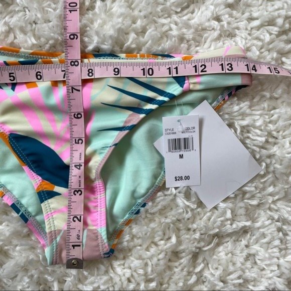 NWT FLORAL PRINT FLOWER TEAL PINK AND YELLOW BIKINI BOTTOMS - Picture 3 of 5